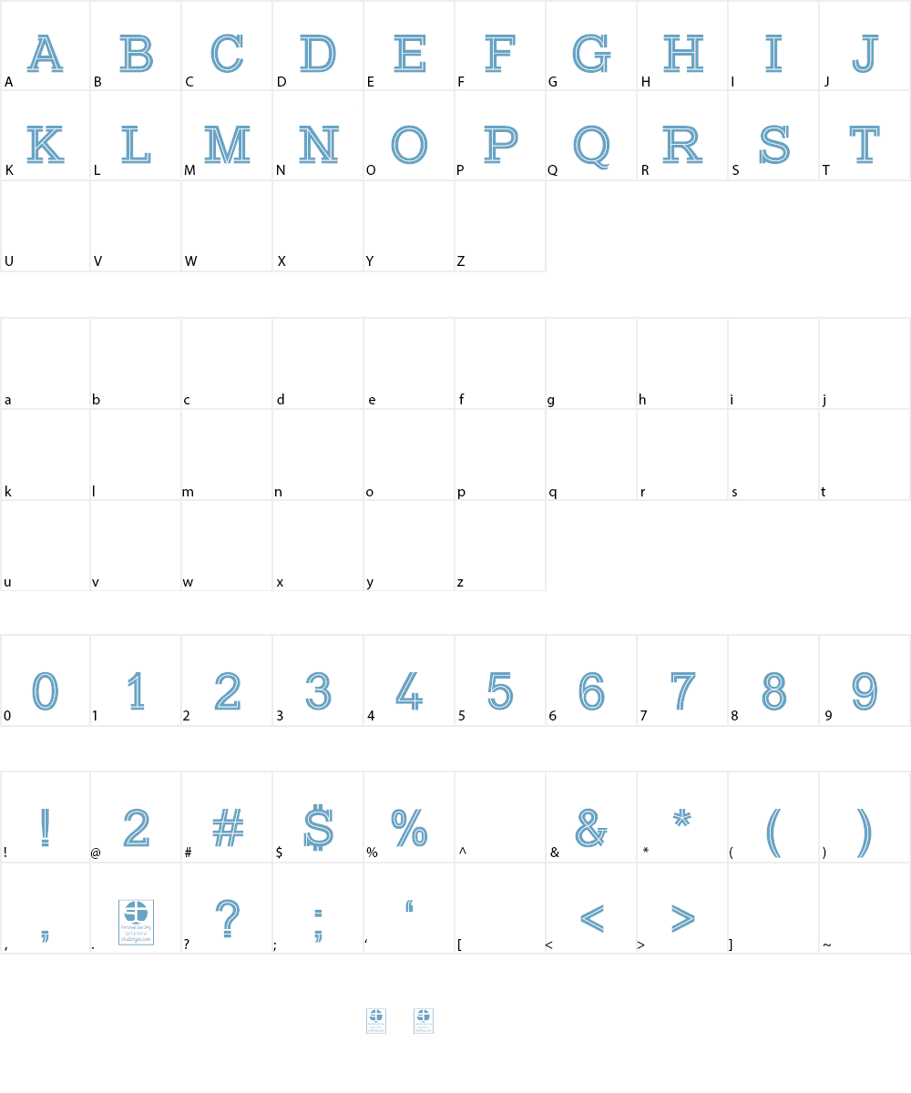 Typo Slab Inline Demo Font Character